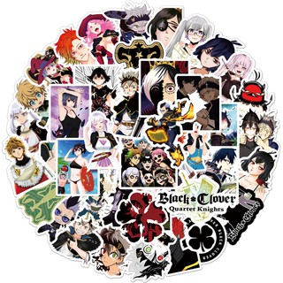 Y&P| Hình Dán Chống Nước Black Clover Nhật Bản Anime Mũ Bảo Hiểm Máy Tính Xách Tay Hành Lý Dán Thiết Lập, 50 tờ