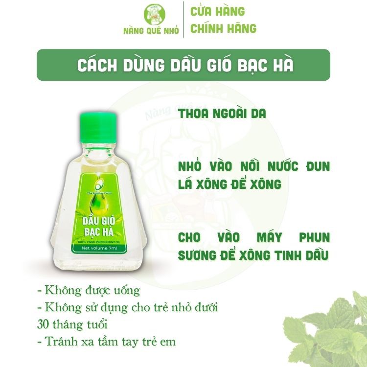 Dầu Gió Bạc Hà Thơm Dịu Thông Mũi Giảm Say Xe The Moshav Farm