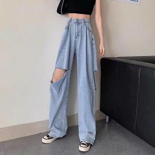 Quần jeans cài eo rách