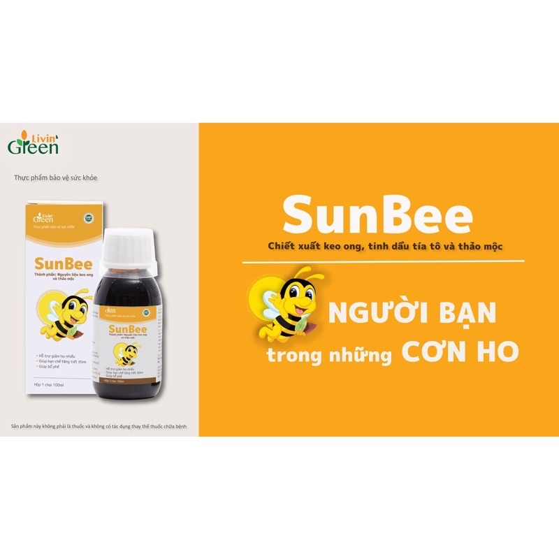 Siro ho Sunbee - Thành phần keo ong và thảo dược an toàn cho bé