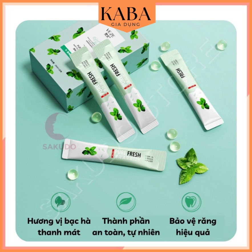 Gói nước súc miệng làm sạch răng miệng giảm tình trạng ố vàng giảm hôi miệng KABA