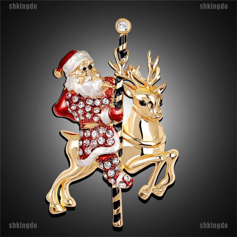 Ghim cài trang trí áo họa tiết ông già noel/tuần lộc xinh xắn