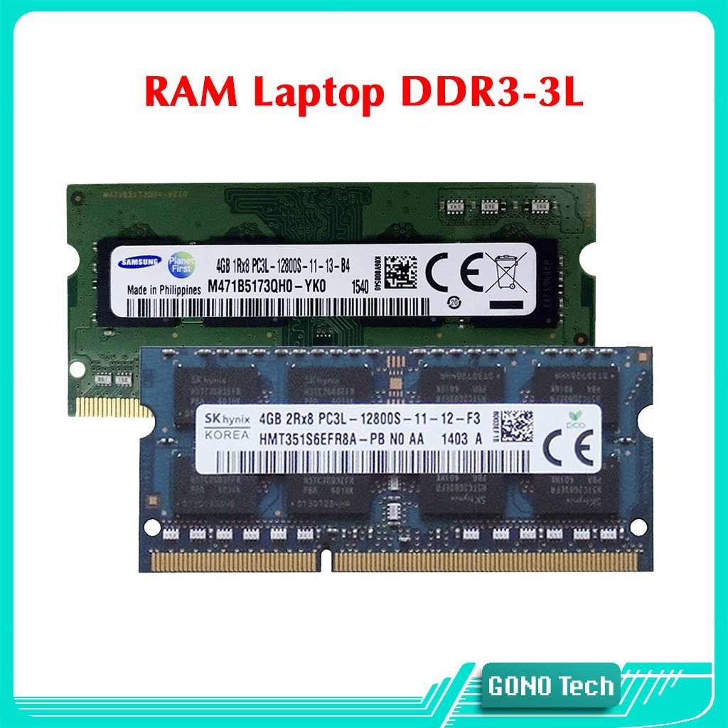 RAM Laptop DDR3 DDR3L 4Gb 8Gb Bus 1333 1600MHz Samsung, SKhynix, Crucial, Micron PC3/PC3L-10600/12800