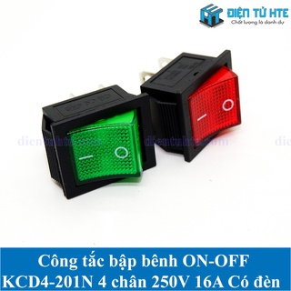Công tắc bập bênh ON-OFF KCD4 KCD4-201N 4 chân 250V 16A Có đèn