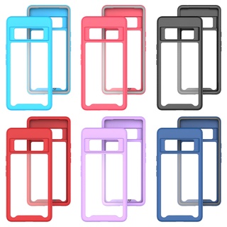 Google Pixel 5 6 7 Pro 6A 5A 4A 5G Casing 3 in 1 Luxury Shockproof Armor Case Front Back Double Protection Transparent Hard Soft silicone Phone Protective Back Cover