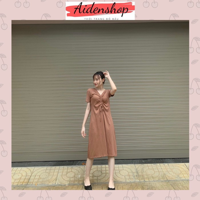Váy bầu thời trang Aidenshop đầm bầu đẹp mùa hè suông dài