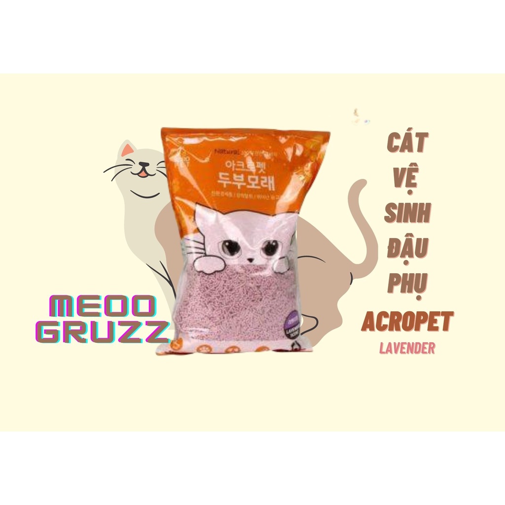 Cát Đậu Phụ Vệ Sinh Cho Mèo 5L - Acropet Trà xanh/Lavender