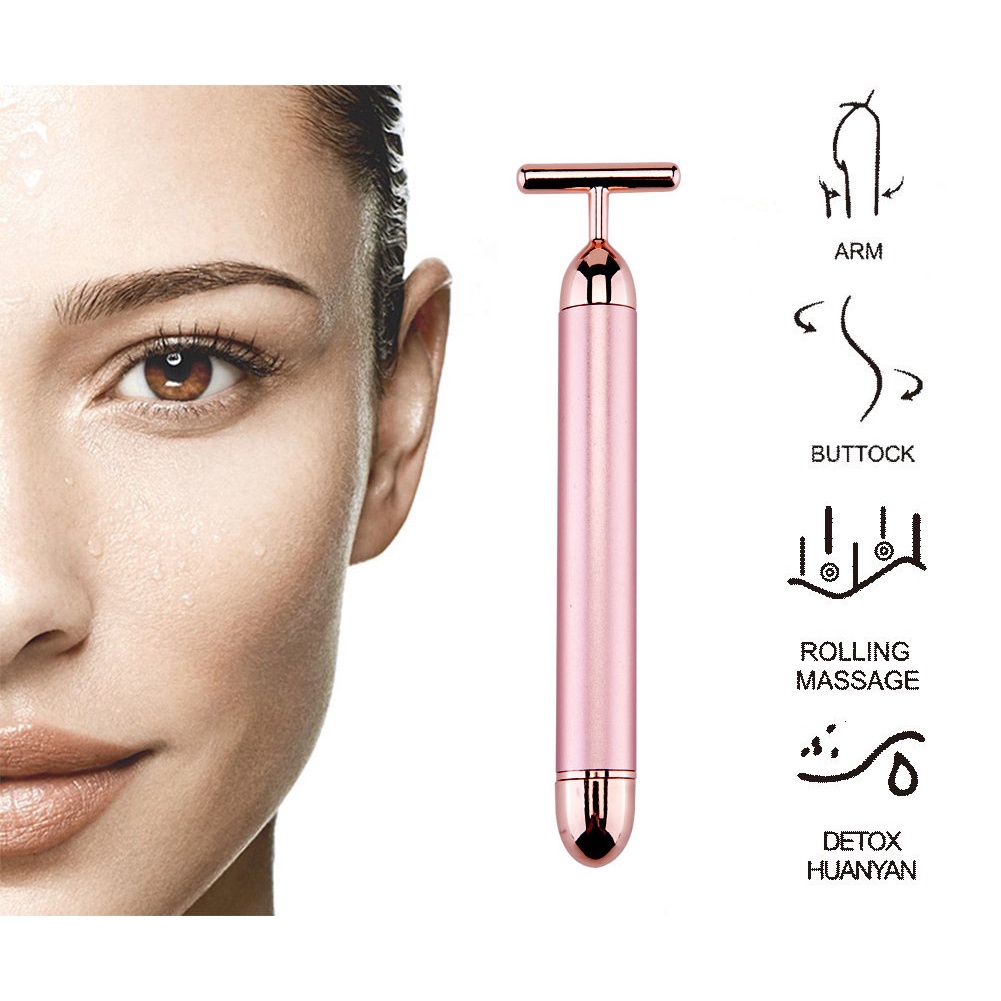 Máy rung mát xa da mặt hình chữ T bằng hợp kim kẽm đa năng cho nữ 14.3