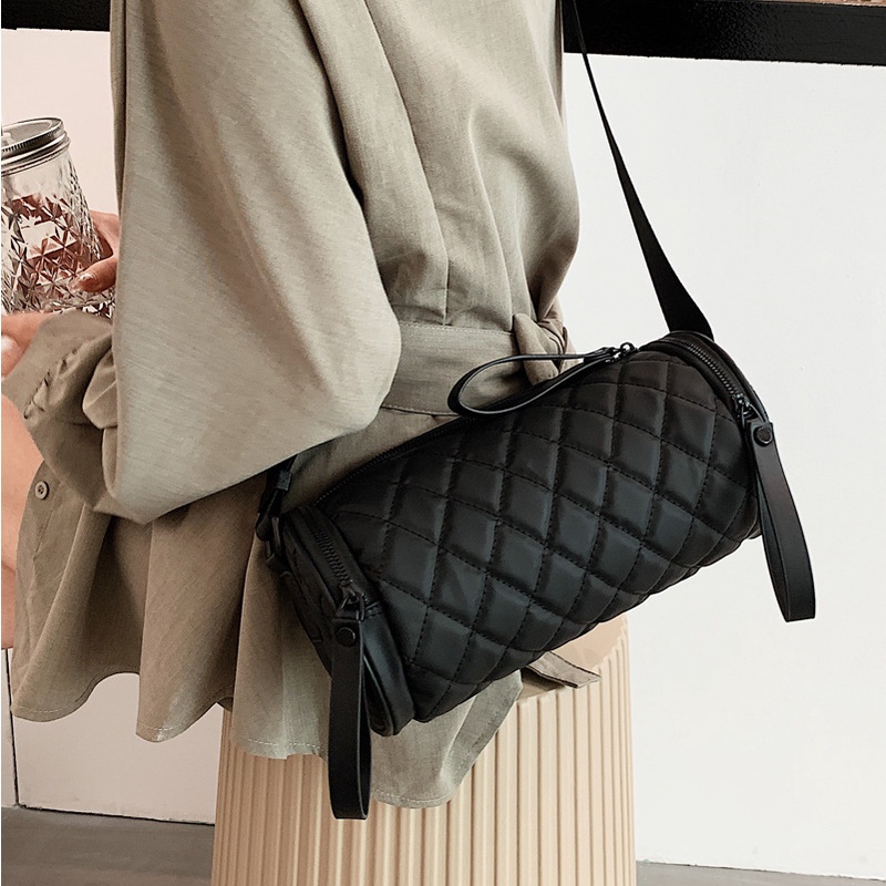 Túi Đeo Chéo Vai Bằng Vải nylon Hình Trụ 2022 Thời Trang Mới Mẻ Cho Nữ