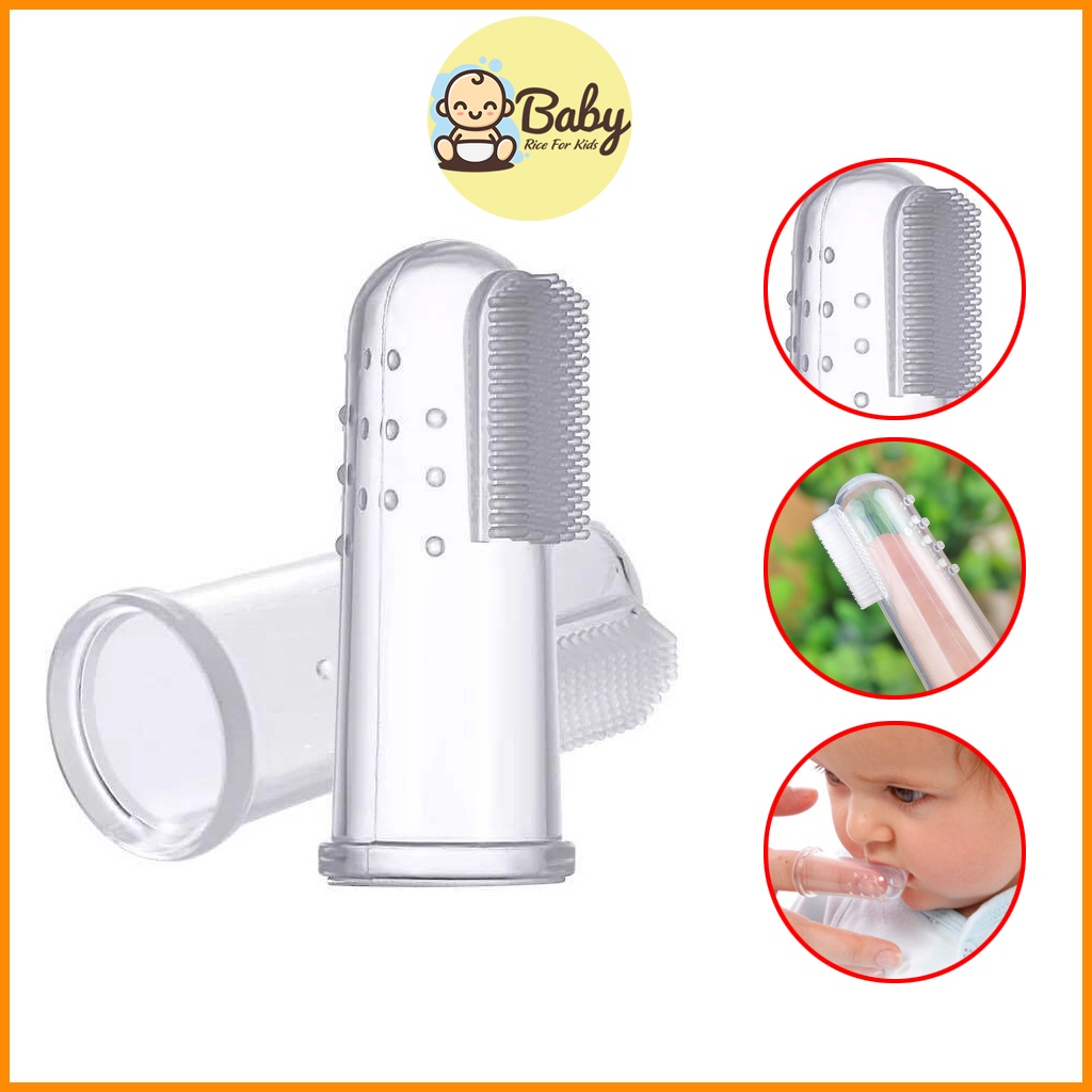 Tưa Lưỡi Cho Bé Silicon Vệ Sinh Khoang Miệng Bé Siêu Sạch Nhỏ Gọn Dễ Sử Dụng BabyRice 062