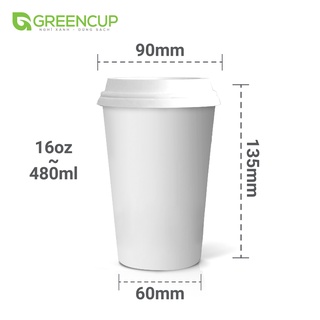 Cốc Giấy GREEN CUP 16oz 480ml (50 chiếc không nắp)