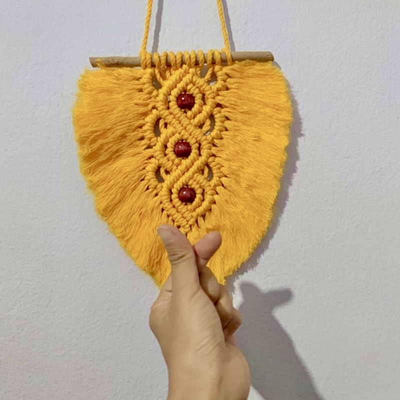 Hình lá handmade nghệ thuật Macrame trang trí tường