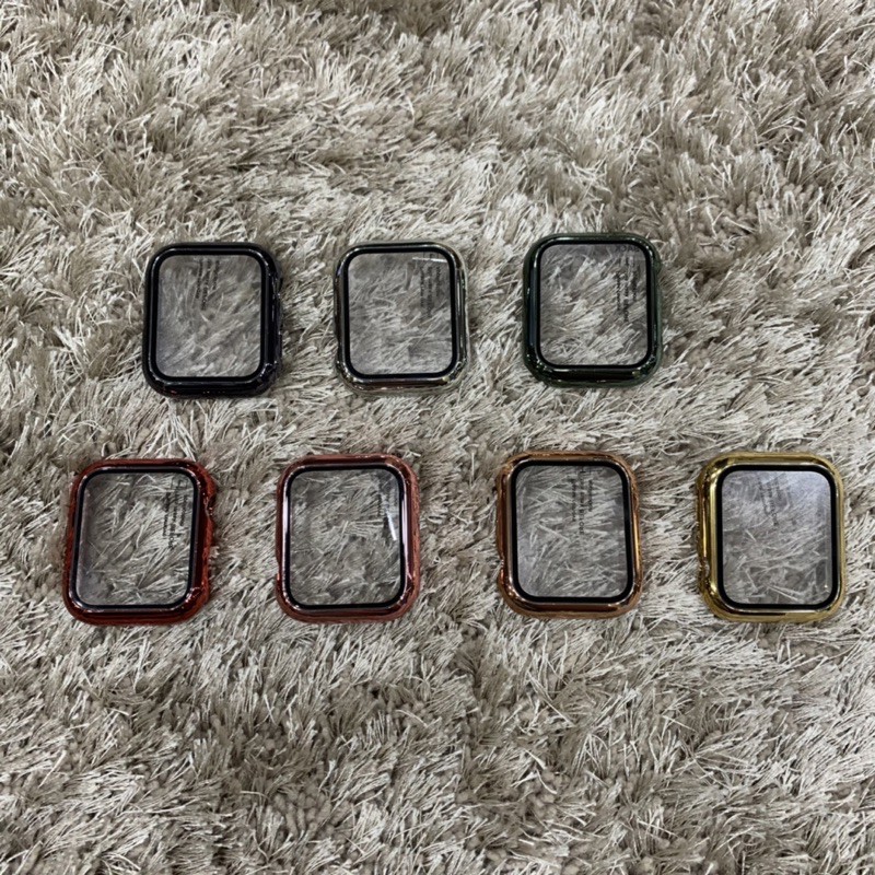 Ốp Case Apple Watch bảo vệ kiêm cường lực bảo vệ màn hình seri 1-2-3-4-5-6 viền gương bóng