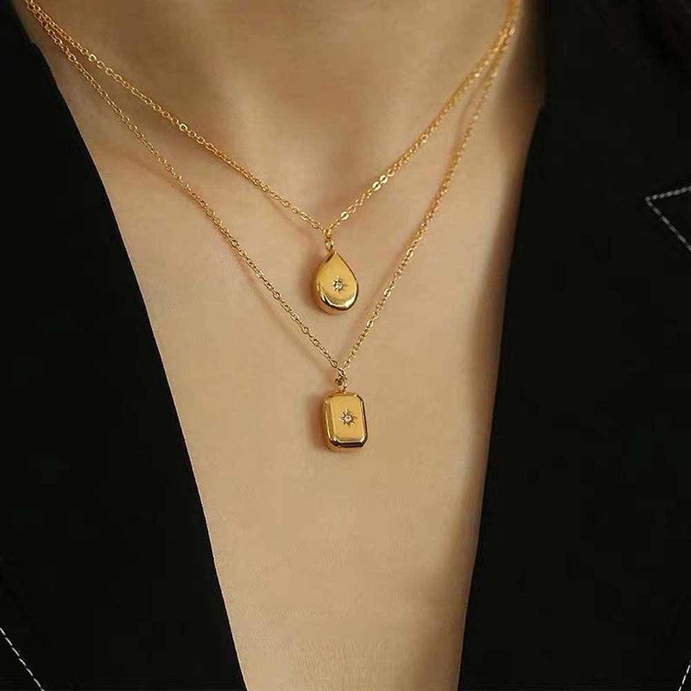 Dây Chuyền MXGOODS|Dây Chuyền Mặt Chữ Nhật Đính Đá Nhiều Màu Sắc Thời TrangVòng Cổ Choker Kim Loại Mặt Trời Mặt Trời