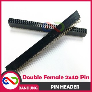Image of PIN HEADER STRIP FEMALE DOUBLE ROW 2X40 2.54MM BLACK HITAM