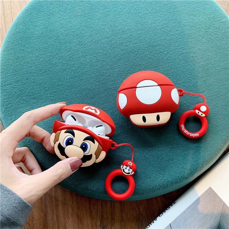 Airpods Case ⚡ Freeship ⚡ MARIO vs NẤM ⚡ Case Tai Nghe Không Dây Airpods 1/ 2/ i12/ Pro - Tuancase75