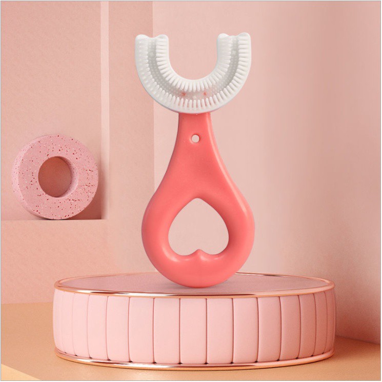 [Hàng mới về] Bàn chải đánh răng silicon hình chữ U cho bé trên 1 tuổi