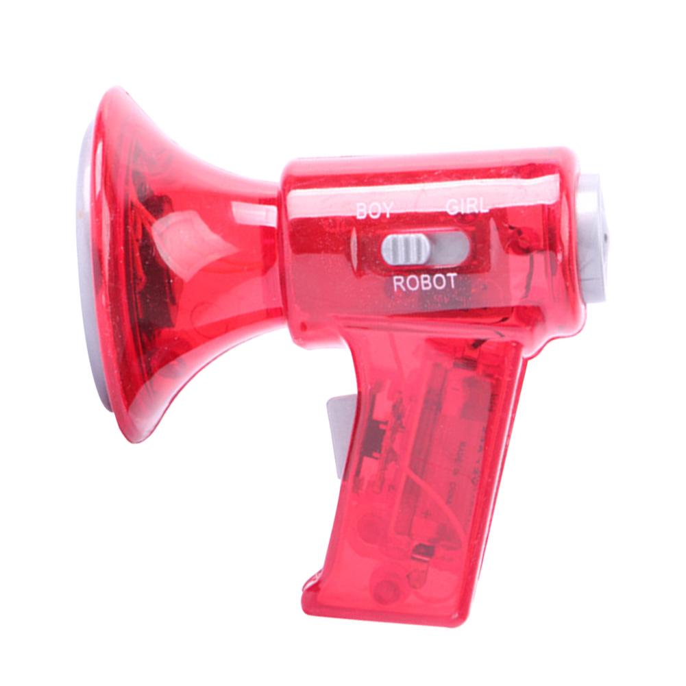 Mini Size Plastic Megaphone Red Sound Effects LED Lights Loud Toy Voice Changer Children Gift