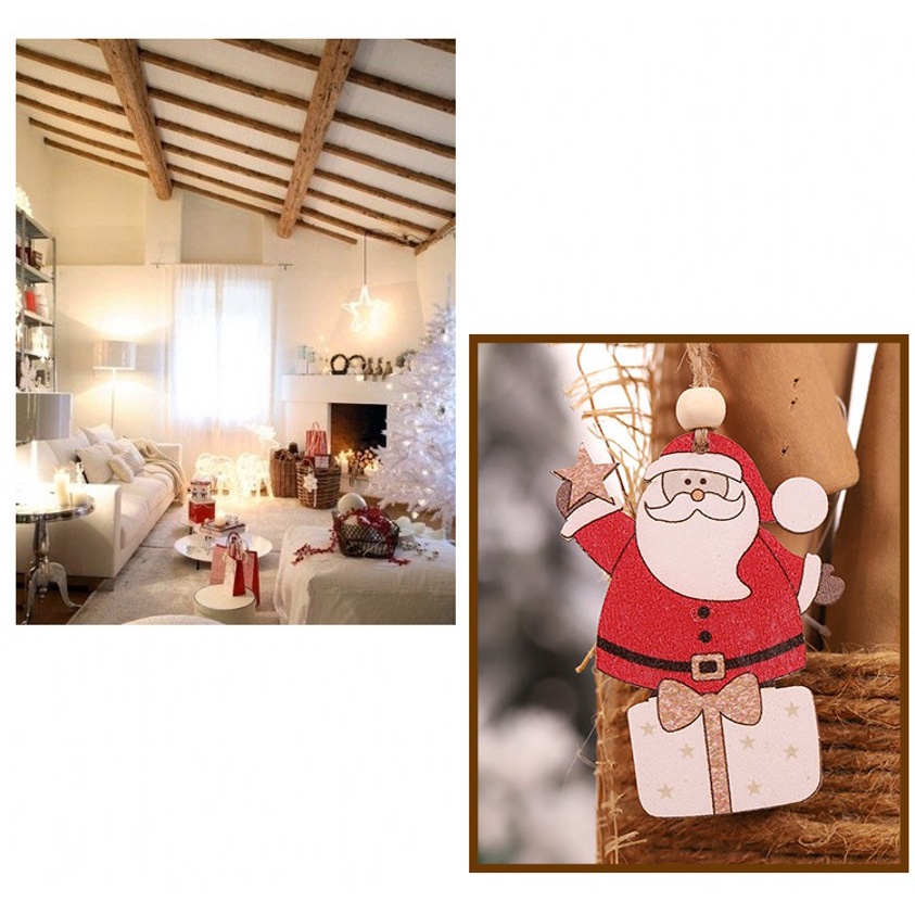 Búp Bê Gỗ Hình Ông Già Noel Nhiều Màu Sắc Trang Trí Giáng Sinh