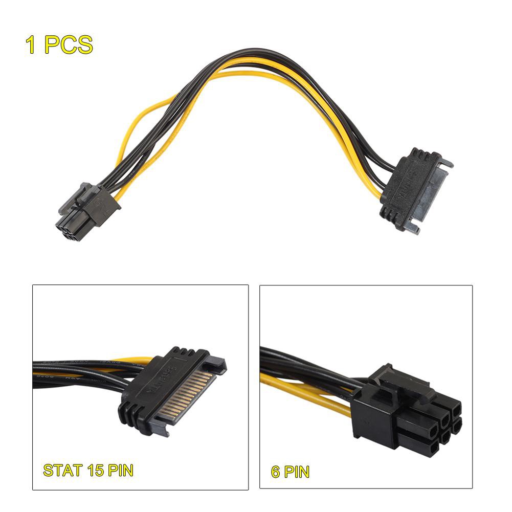15pin SATA Power to 6pin PCI-e PCI Express Adapter Cable for Video Card