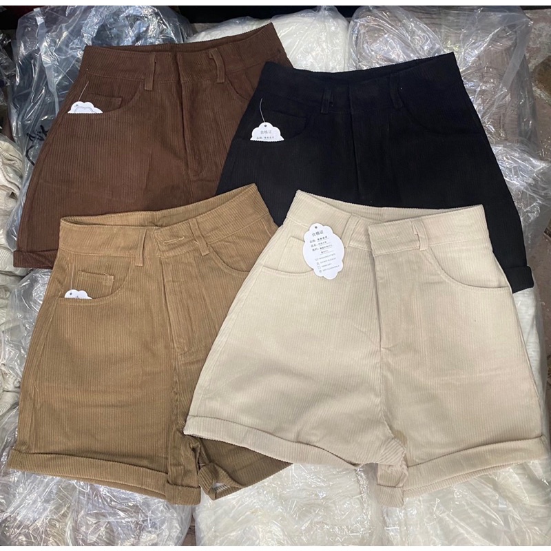 [Ảnh thật/Video ]Sooc Nhung Quảng Châu 0033  thiết kế gân nổi loại xịn đẹp Quần đùi kèm đai Hàn Quốc