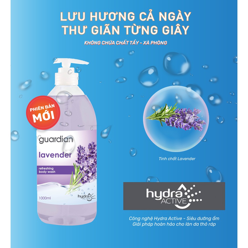 Sữa Tắm Guardian Oải Hương Tươi Mát 1000ML