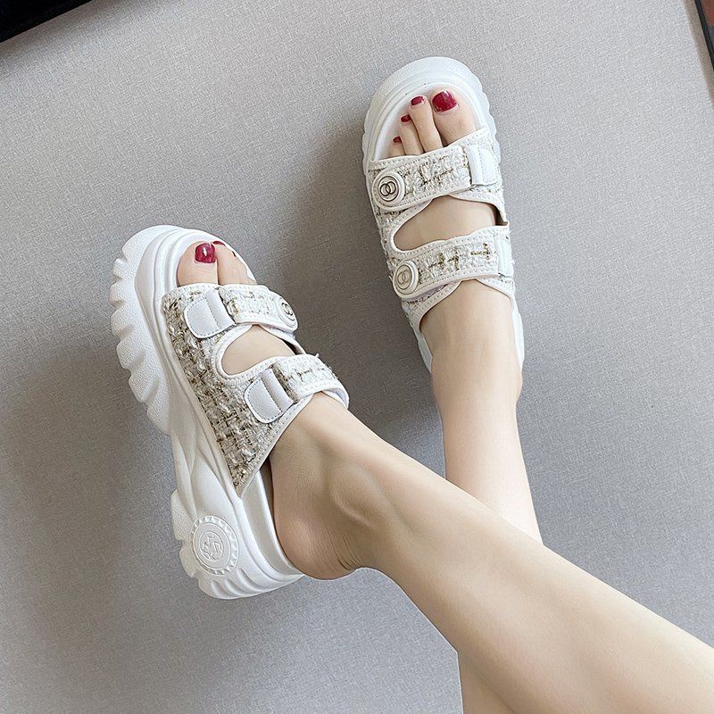 Dép Quai Ngang Đế Dày Phong Cách Hàn Quốc Thời Trang Mùa Hè Mới