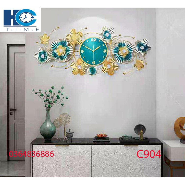 Đồng hồ treo tường trang trí decor C904 kích thươc 100x45 cm
