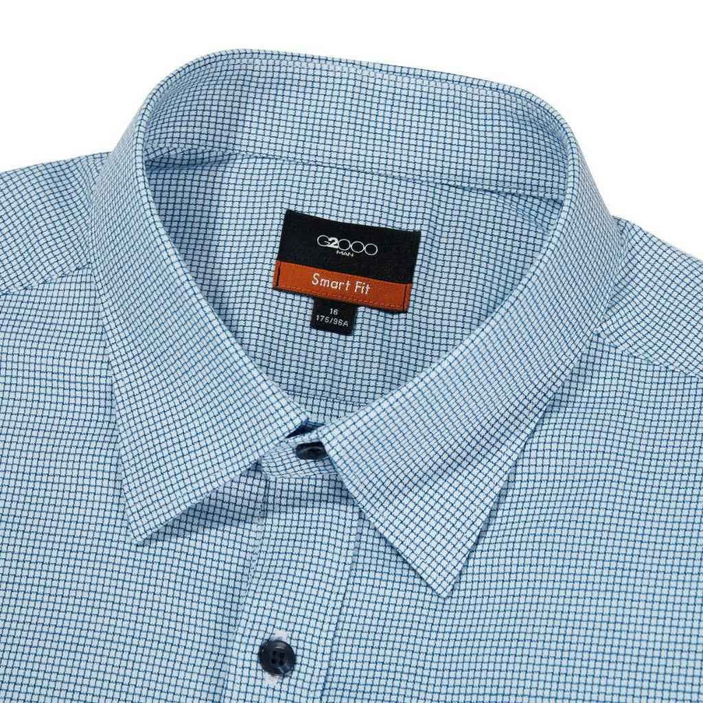 Áo Sơ Mi Nam G2000  Tay Ngắn Màu Xanh