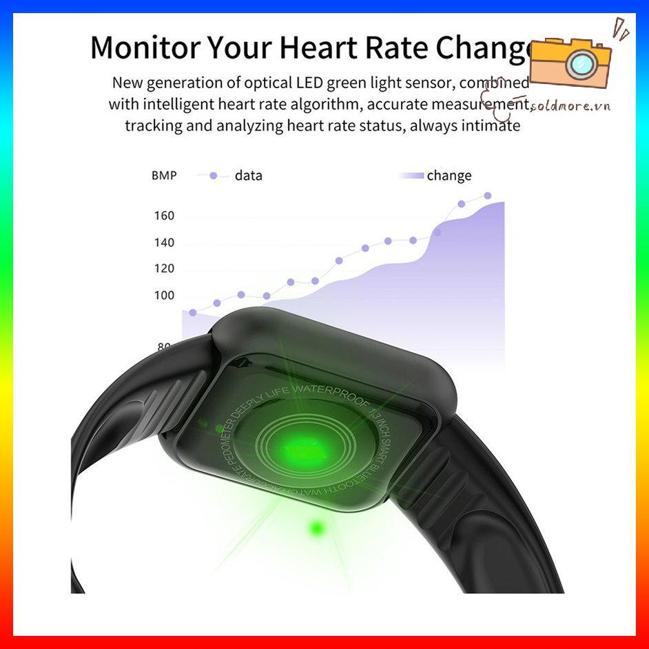 Đồng Hồ Thông Minh Đa Chức Năng Theo Dõi Sức Khoẻ Kiểu Dáng Thể Thao