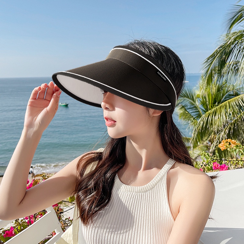 Nón Lưỡi Trai Nửa Đầu Vành Rộng Chống Tia UV Màu Trơn Thời Trang L2173