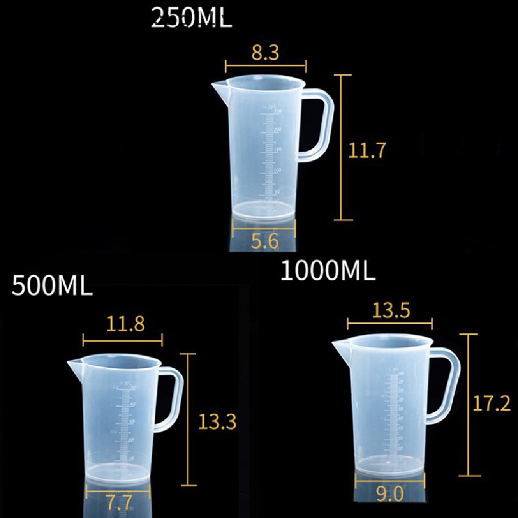【ArtGloriousLong】 Plastic Measuring Jug Cup Thick Handle Sealing Cover Kitchen Cooking Supplies .