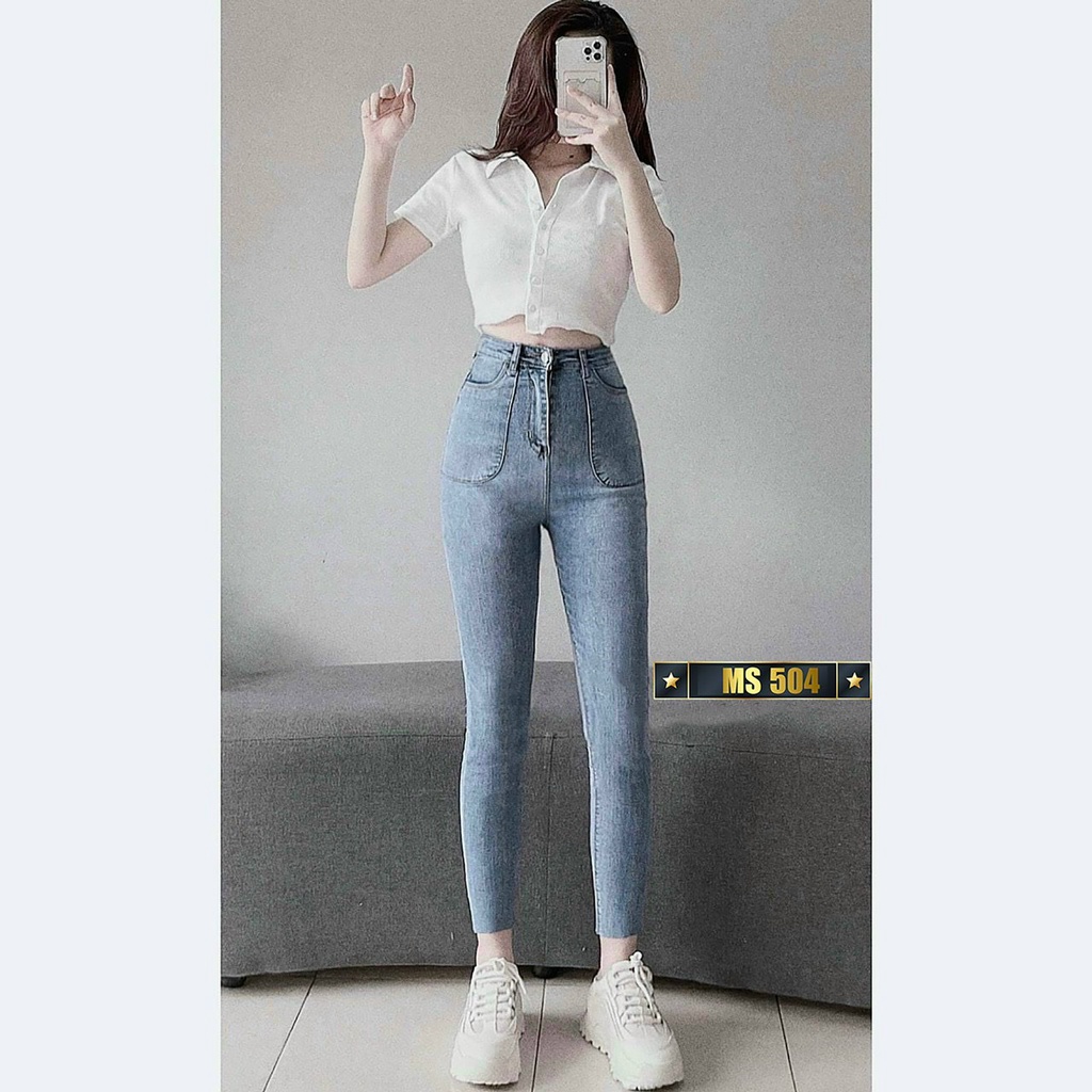 Quần Jean Nữ Lưng Cao ❤️FREESHIP❤️ Quần Bò Nữ Mẫu Mới Ôm Dáng Xinh Xắn Thời Trang Chuẩn Hàng Shop A-T Fashion - QJNU29