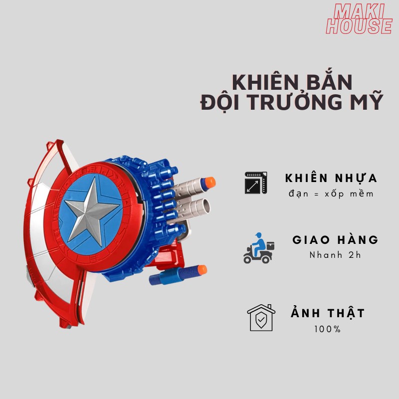 Đồ chơi trẻ em đồ chơi cho bé Set Khiên bắn Đội Trưởng Mỹ