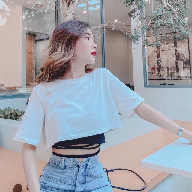 Sét áo cặp dây dài ❤️ sét croptop dây eo 2020