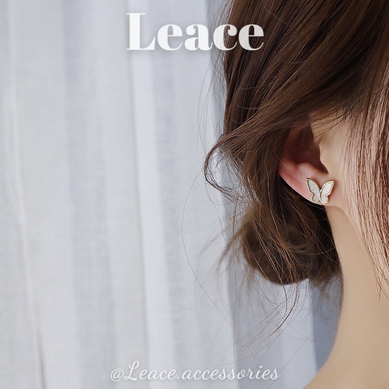 Bông tai khuyên tai hình bướm cánh xà cừ phong cách Hàn Quốc ER032,033 Leace.accessories