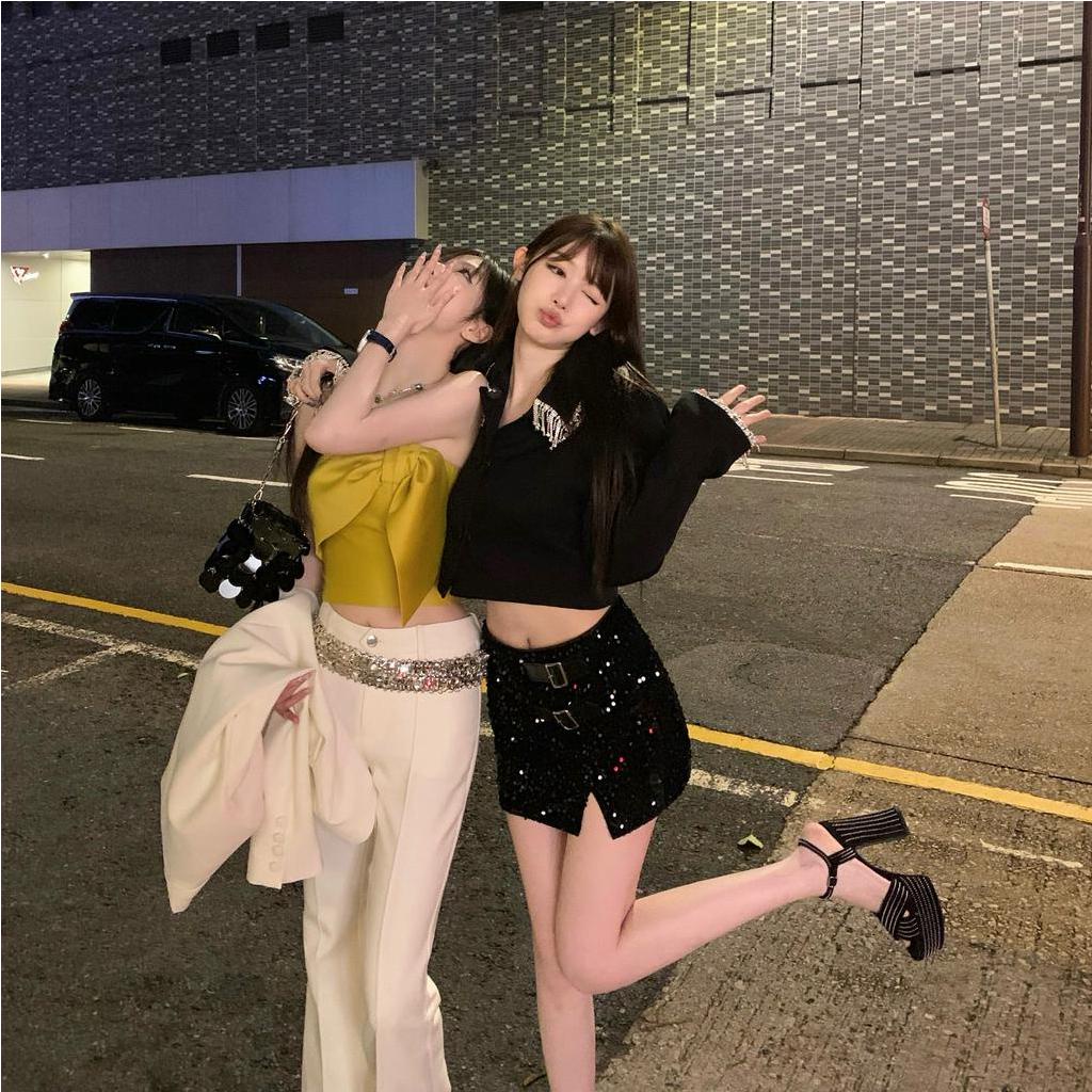 Áo Hai Dây Ôm Dáng Chất Lượng Cao Quyến Rũ Cho Nữ