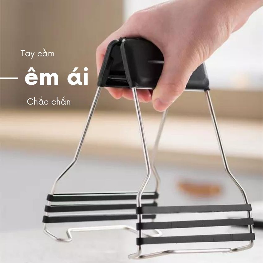Kẹp gắp đồ nóng đa năng chống trượt cao cấp, dụng cụ gắp đồ nóng - bát - đĩa mọi kích cỡ
