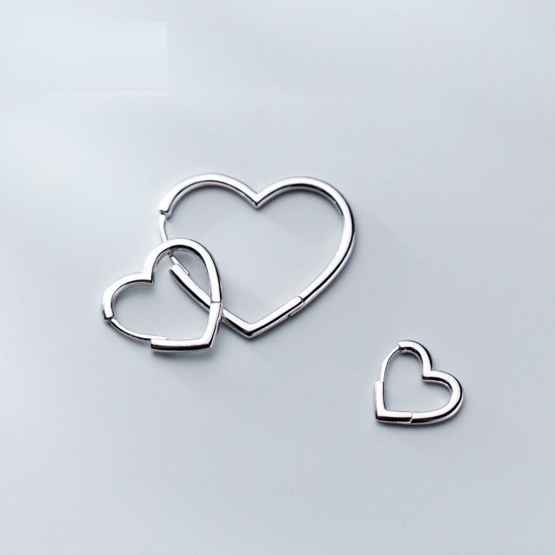 Bông Tai Bạc ITALY S925 Trái Tim Thời Trang - B2533 - Bảo Ngọc Jewelry