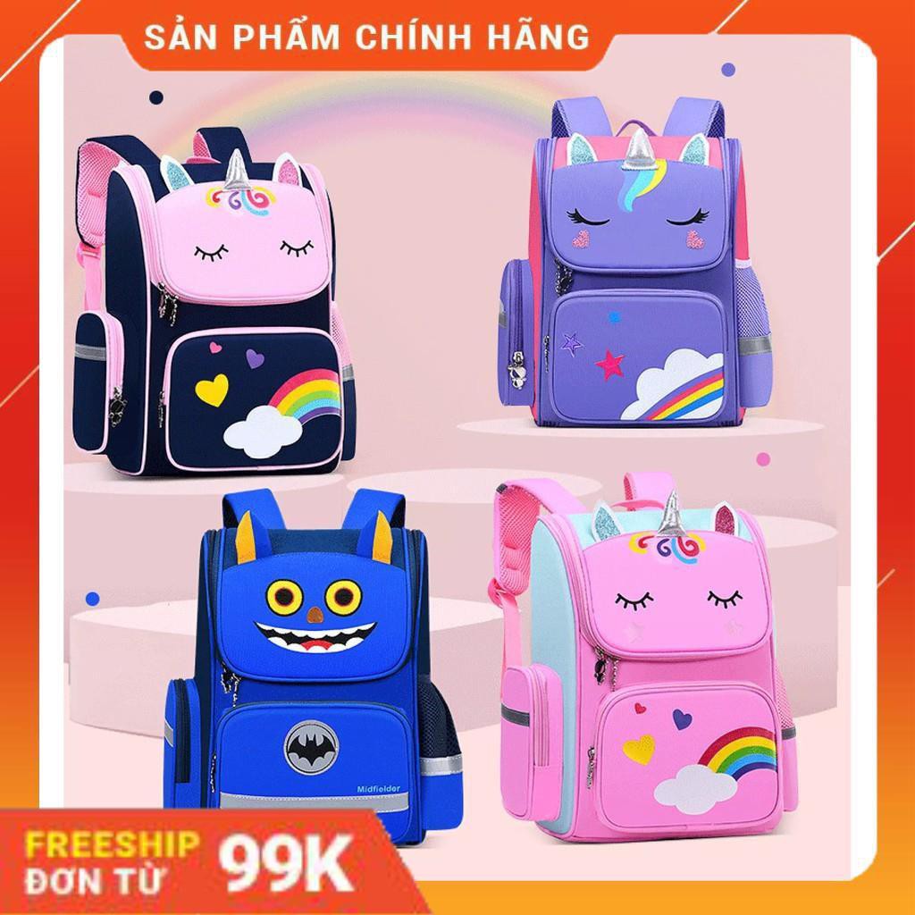Balo cho bé tiểu học chống gù có phản quang - Cặp sách học sinh siêu nhẹ hình KỲ LÂN đáng yêu