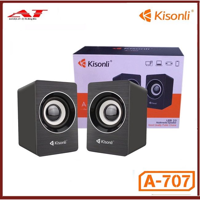 Loa 2.0 Kisonli A-707 Có Nút Chỉnh Âm Lượng Dùng Nguồn USB