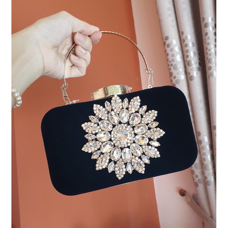 Cốp nhung đi tiệc (vừa đt) kèm dây đeo | BigBuy360 - bigbuy360.vn