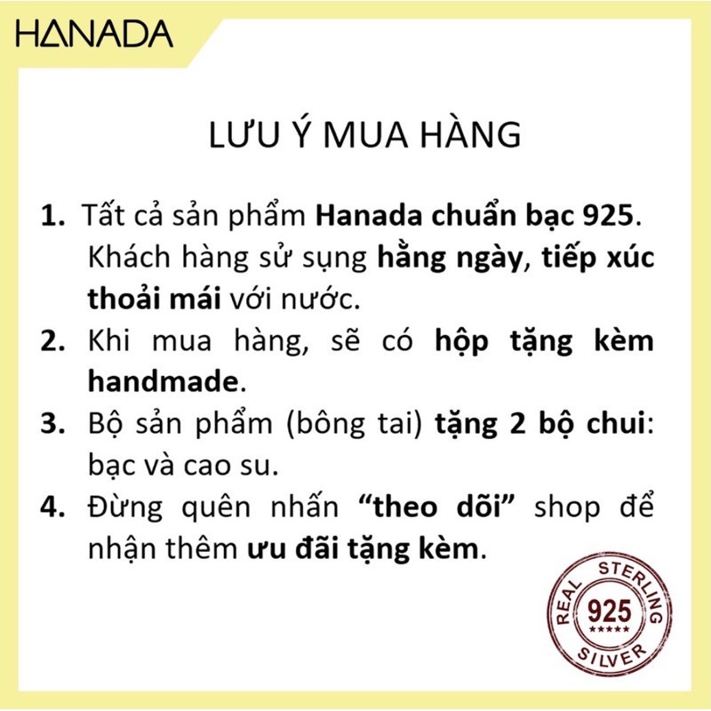 Bông Tai Bạc Ta 5MM Màu Đá Chuẩn Theo Màu Tự Nhiên Hanada Bông Nụ Nam Nữ Đơn Giản