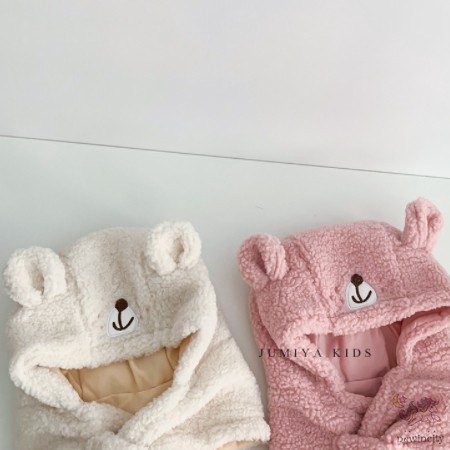Mũ lông giữ ấm thiết kế tai gấu dễ thương xinh xắn cho bé gái