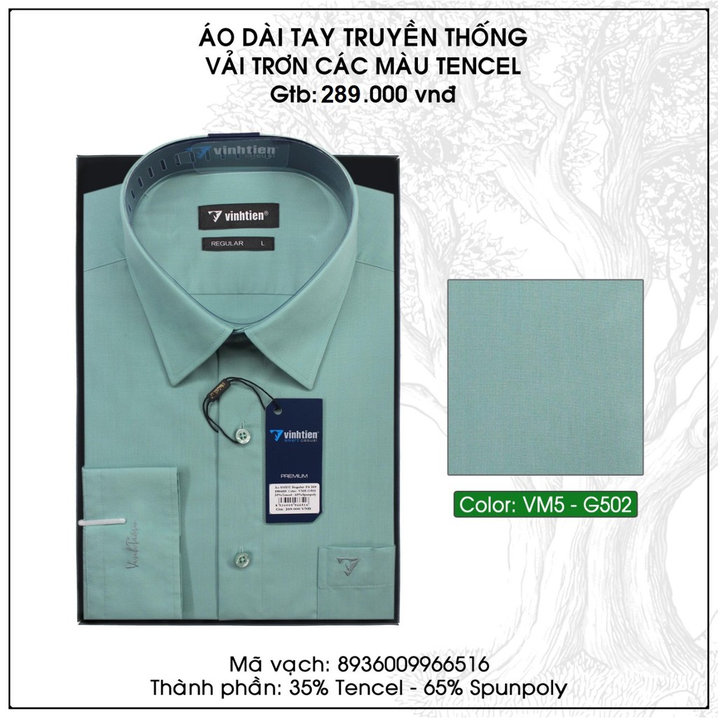 Áo Sơ Mi Dài Tay Trơn Màu Form Regular Vĩnh Tiến 289 | BigBuy360 - bigbuy360.vn