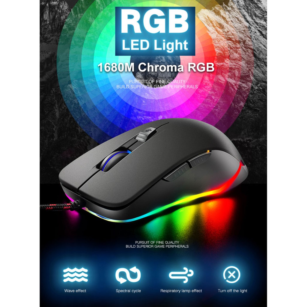 Chuột Game Máy Tính PC Laptop V6 PRO GAMING Có Led RGB Nhiều Chế Độ Đổi Màu Khác Nhau