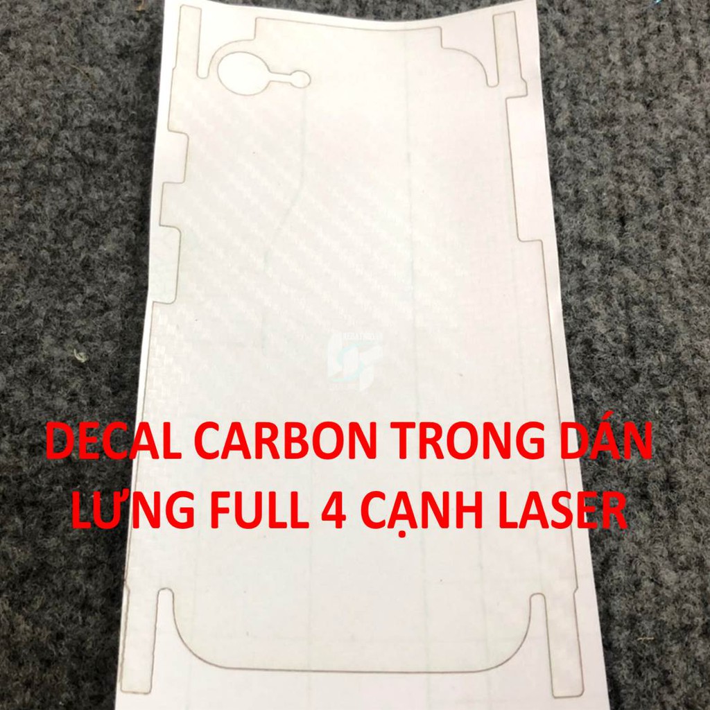 Decal vân carbon 3D Trong nhám cắt dán Full lưng các dòng điện thoại – Máy tính bảng – Ipod .. theo yêu cầu