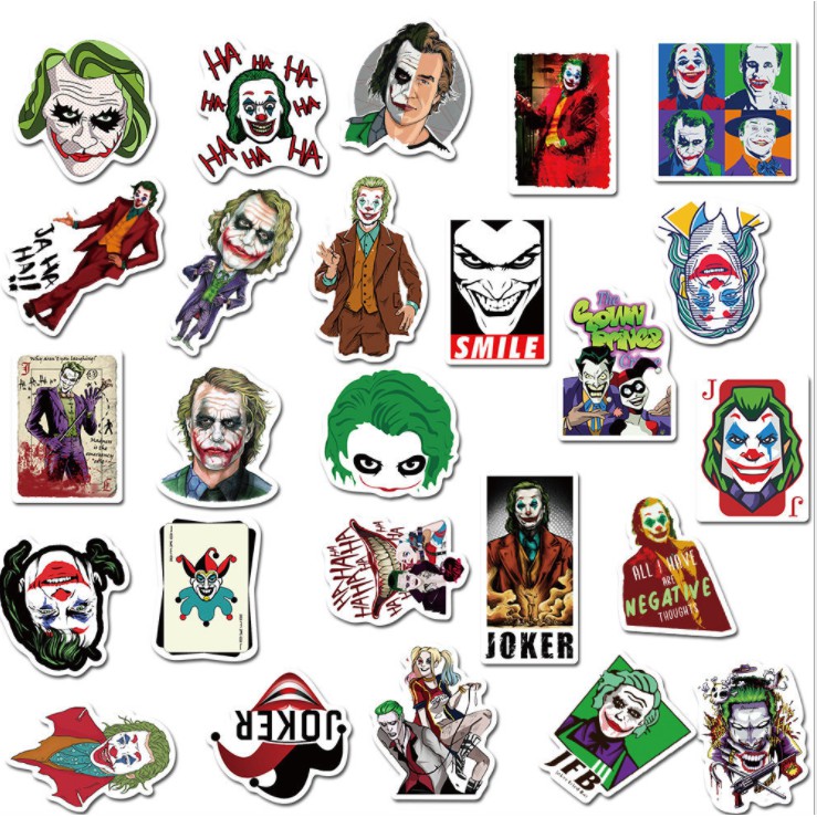 Sticker JOKER nhựa PVC không thấm nước, dán nón bảo hiểm, laptop, điện thoại, Vali, xe