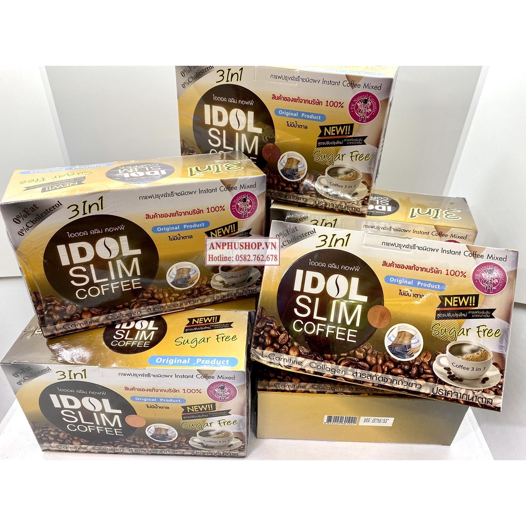 Cà phê Idol Slim+ giảm cân, giảm mỡ cấp tốc an toàn và hiệu quả (1 hộp 10 gói ) - Sản phẩm chính hãng Thái Lan