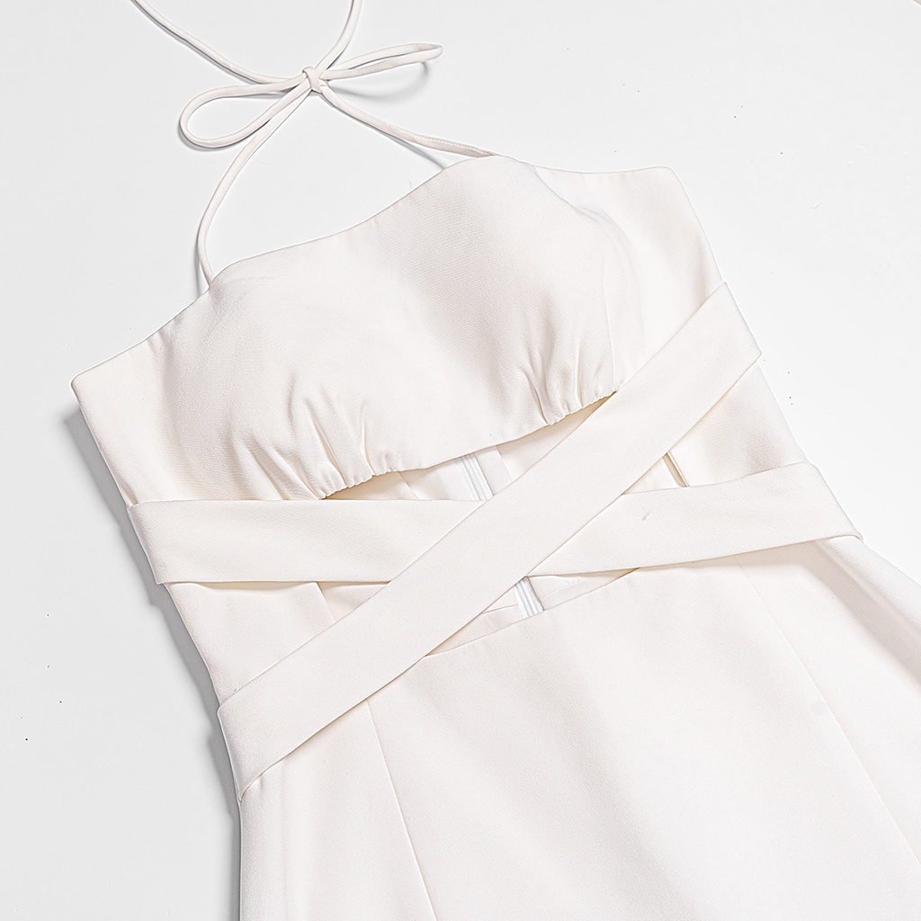 Váy Mini Cúp Xếp Cutout Đan Dây Chữ X The Good/ Aurea Dress